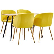 5-piece Dining Set Textile Yellow 3053686 - Dining Set