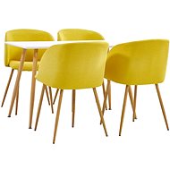 5-piece Dining Set Textile Yellow 3053766 - Dining Set