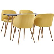 5-piece dining set textile yellow 3053806 - Dining Set