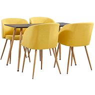 5-piece Dining Set, Textile, Yellow 3053846 - Dining Set