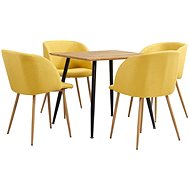 5-piece Dining Set, Textile, Yellow 3053927 - Dining Set