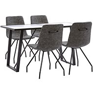 5-piece Dining Set, Dark Brown Faux Leather 3050108 - Dining Set