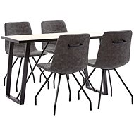 5-Piece Dining Set Synthetic Leather Dark Brown 3050460 - Dining Set