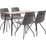 5-piece Dining Set, Dark Brown Faux Leather 3050680 - Dining Set