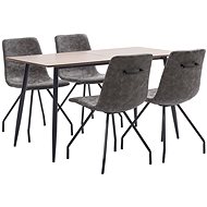 5-piece Dining Set Dark Brown Faux Leather 3050724 - Dining Set