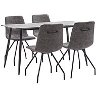 5-piece Dining Set, Dark Brown Faux Leather 3050942 - Dining Set