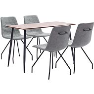 5-piece Dining Set Dark Grey Faux Leather 3050684 - Dining Set