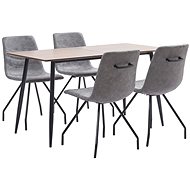 5-piece Dining Set Dark Grey Faux Leather 3050728 - Dining Set