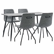 5-Piece Dining Set, Dark Grey, Synthetic Leather 3050946 - Dining Set