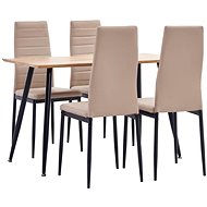 5-piece Dining Set Faux Leather Cappuccino 3053670 - Dining Set