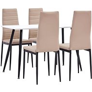 5-piece dining set faux leather cappuccino 3053710 - Dining Set