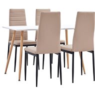5-piece Dining Set Faux Leather Cappuccino 3053750 - Dining Set