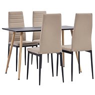 5-piece dining set faux leather cappuccino 3053790 - Dining Set