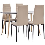 5-piece dining set faux leather cappuccino 3053830 - Dining Set