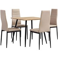 5-piece dining set faux leather cappuccino 3053911 - Dining Set