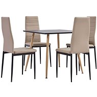 5-piece dining set faux leather cappuccino 3054031 - Dining Set