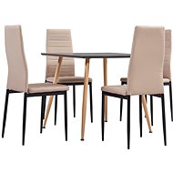 5-piece dining set faux leather cappuccino 3054071 - Dining Set