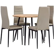 5-piece Dining Set Faux Leather Cappuccino 3054151 - Dining Set