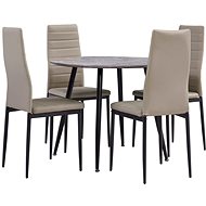 5-piece Dining Set Faux Leather Cappuccino 3054191 - Dining Set