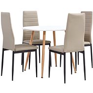 5-piece dining set faux leather cappuccino 3054231 - Dining Set