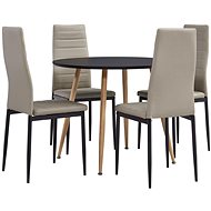 5-piece dining set faux leather cappuccino 3054271 - Dining Set