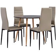 5-piece dining set faux leather cappuccino 3054311 - Dining Set