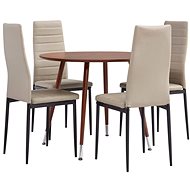 5-piece dining set faux leather cappuccino 3054351 - Dining Set