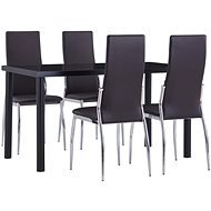5-piece dining set faux leather brown 3053001 - Dining Set