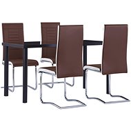 5-piece Dining Set Faux Leather Brown 3053014 - Dining Set