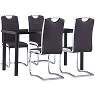 5-Piece Dining Set, Synthetic, Leather Brown 3053030 - Dining Set