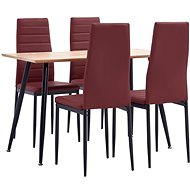 5-piece dining set faux leather burgundy 3053668 - Dining Set