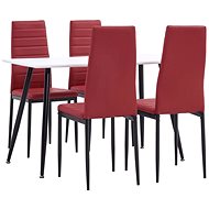 5-piece dining set faux leather burgundy 3053708 - Dining Set