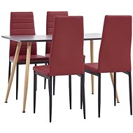 5-piece dining set faux leather burgundy 3053828 - Dining Set