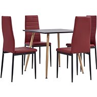 5-piece dining set faux leather burgundy 3054029 - Dining Set