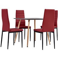 5-piece dining set faux leather burgundy 3054069 - Dining Set