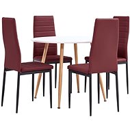 5-piece dining set faux leather burgundy 3054229 - Dining Set