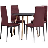 5-piece dining set faux leather burgundy 3054269 - Dining Set