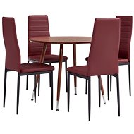 5-piece dining set faux leather burgundy 3054349 - Dining Set