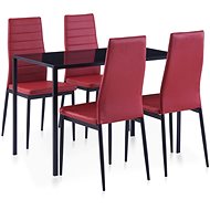 5-piece dining set burgundy 281699 - Dining Set