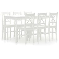 7-piece Dining Set, Pine Wood, White 283375 - Dining Set
