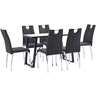 7-piece Dining Set Black Faux Leather 3050429 - Dining Set
