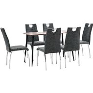 7-piece Dining Set, Black Faux Leather 3050649 - Dining Set