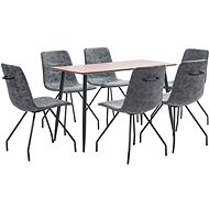 7-piece Dining Set, Black Faux Leather 3050681 - Dining Set