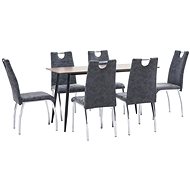 7-piece Dining Set Black Faux Leather 3050693 - Dining Set
