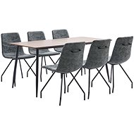 7-piece Dining Set Black Faux Leather 3050767 - Dining Set