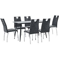 7-piece Dining Set Black Faux Leather 3050911 - Dining Set