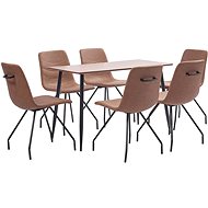 7-piece Dining Set, Brown Faux, Leather 3050687 - Dining Set