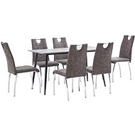 7-piece Dining Set, Brown Faux Leather 3050909 - Dining Set