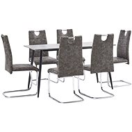 7-piece Dining Set Brown Faux Leather 3050919 - Dining Set