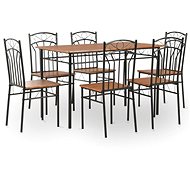 7-piece dining set MDF and brown steel 281401 - Dining Set